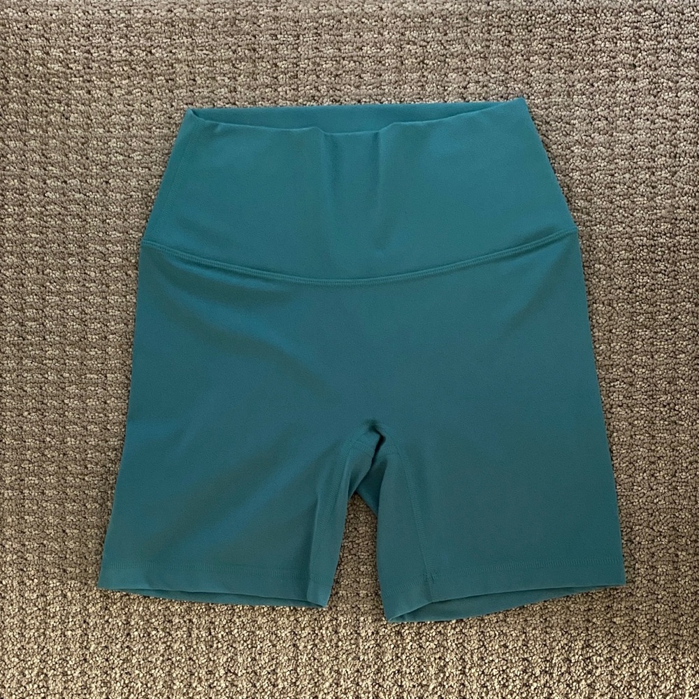 Women's Green High-Waist Bike Shorts